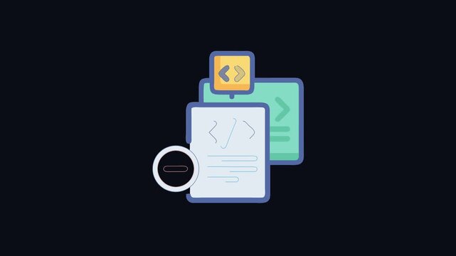Coding documents deleting process or disabling function icon concept