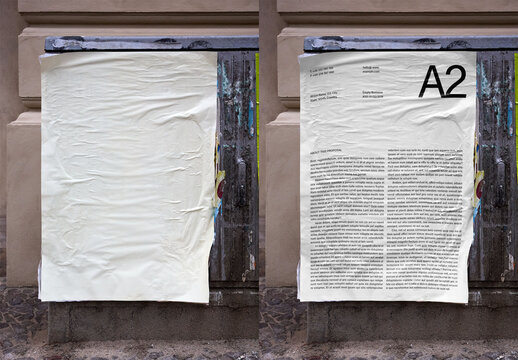 Mockup Of Customizable A2 Poster On Wall