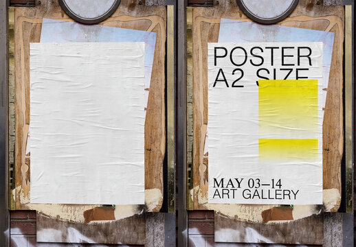 Mockup Of Customized A2 Poster On Wall