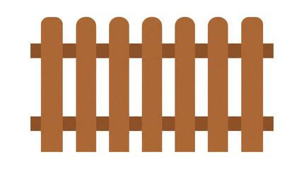 Obraz premium Rustic brown wooden picket fence section, traditional timber garden fencing, decorative wood enclosure for backyard landscaping and property borders isolated PNG with Transparent Background