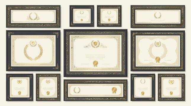 Collection of Framed Certificates and Diplomas - Award and Achievement Collection