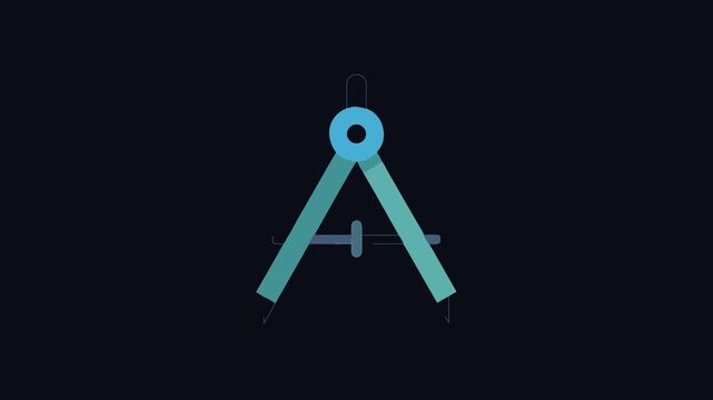 Geometry compass tool drawing instrument on black background illustration