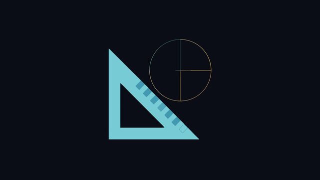 Flat design illustration of a ruler and pie chart