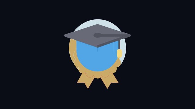 Graduation cap with award ribbon for educational achievement