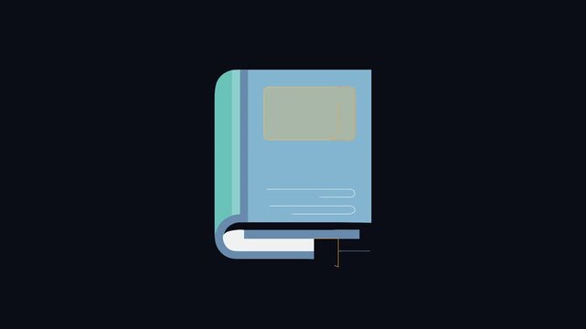 Illustration of closed book with bookmark flat style graphic