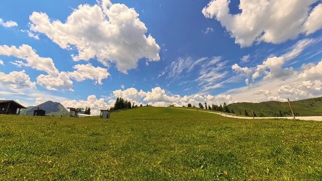 4K Timelapse alpine summer video with moving clouds near Grossarl, St. Johann im Pongau, Salzburg, Austria