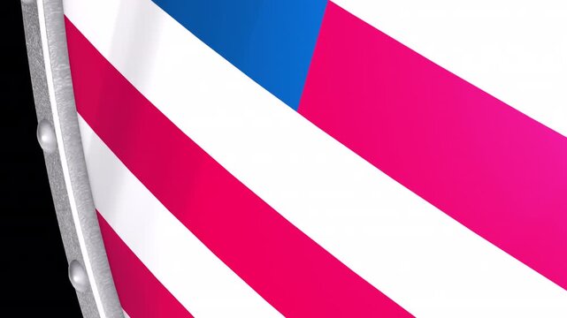 Metallic Shield Transitions with the National Flag of Liberia