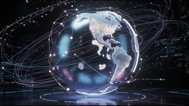 Globe with technology and connections.