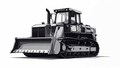 Bulldozer Construction Equipment Heavy Machinery. © Percetakan