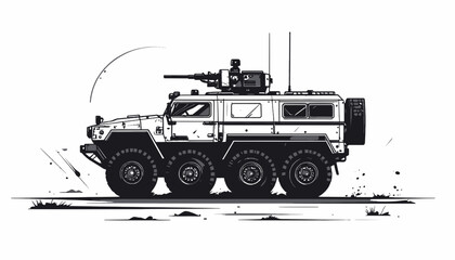 Military Armored Vehicle with Turret. © Percetakan