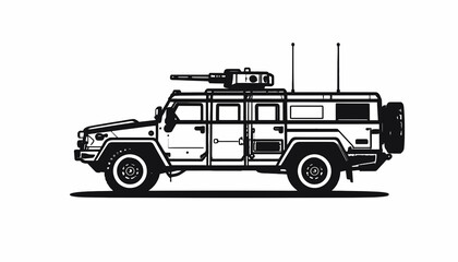 Military armored vehicle with gun turret. © Percetakan