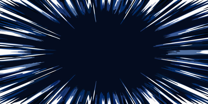 radial speed lines in comic book style blue and white action background dynamic effect burst pattern vector illustration graphic design motion