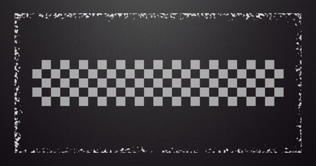 Grunge Checkered Racing Background with Vintage Distressed Border and Retro Motorsport Style © Aglonemadesign