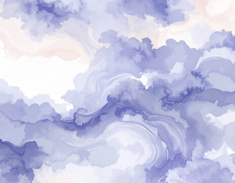 Purple and periwinkle watercolor marble abstract background