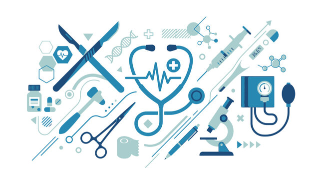 Medical tools and equipment for healthcare professionals on a table indoors