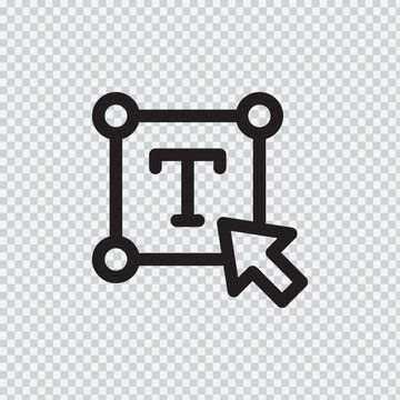 Text Resizing Icon With Cursor A Black Line Graphic On Transparent Background resize scaling