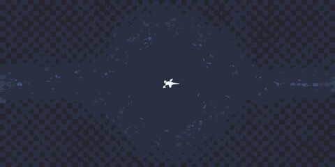 A lone spaceship travels through a starfield of blue and white pixels © Endrajit