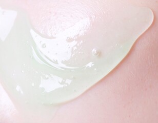 Fototapeta premium Close-up of Transparent Cosmetic Gel Texture with Water Bubbles 