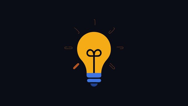 Bright lightbulb icon on black background symbolizing new ideas