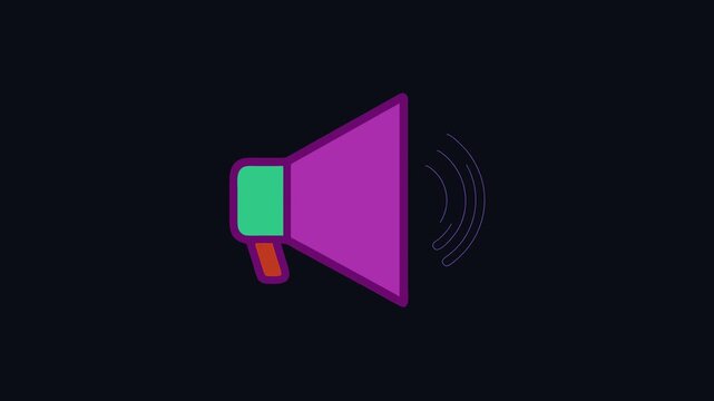Vibrant megaphone illustration conveying communication message on black background