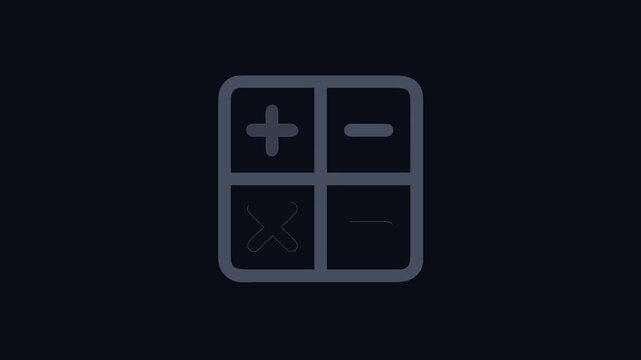 Simple calculator icon in dark gray on black background