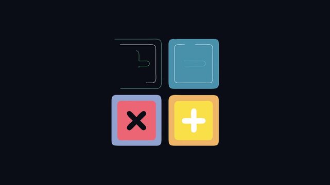 Calculator buttons showing plus minus multiply and plus operations