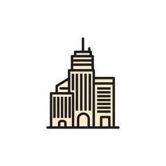 Fototapeta premium Modern City Buildings Line Art Style.