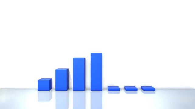 3D Rising bars graph, Financial graph analysis. Full HD. 4K