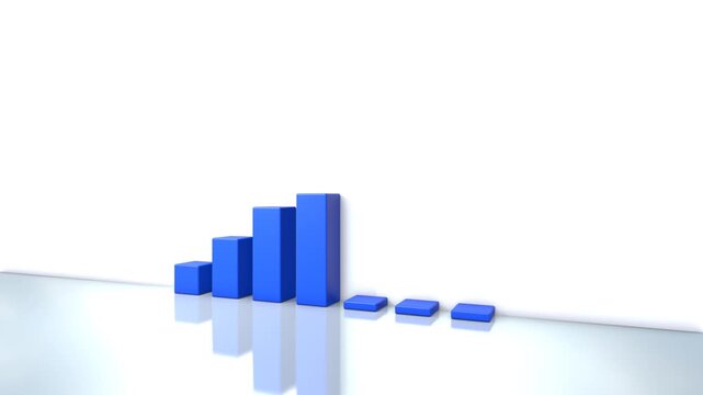3D Rising bars graph, Financial graph analysis. Full HD. 4K