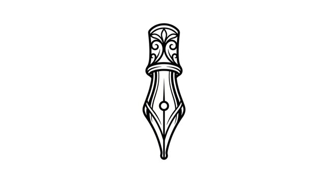 Vintage fountain pen nib illustration.