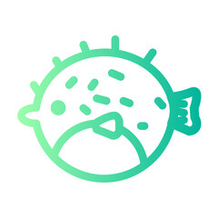 puffer fish gradient icon © wahyu