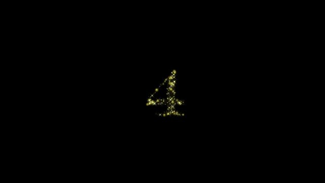 Glowing Number Nine Symbol Illuminated in Dark Abstract Background