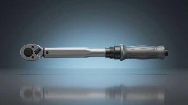 Torque wrench 3D render calibrated fastening instrument engineered for precise torque control specification compliance equipment assembly and maintenance