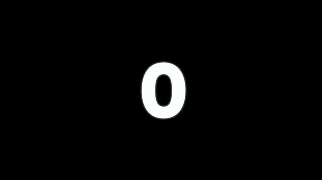 Glowing White Number Eight Symbol on Black Background Minimalist Design