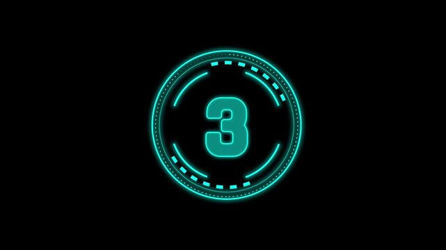Futuristic Digital Play Button Icon in Neon Glow Cyber Space Background