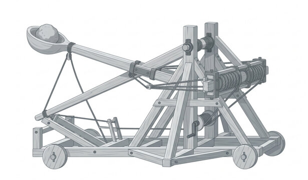 Light Grey Catapult Vector Illustration