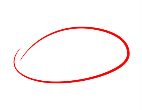 red circle mark for exam, mistake, paper and highlighting  on transparent