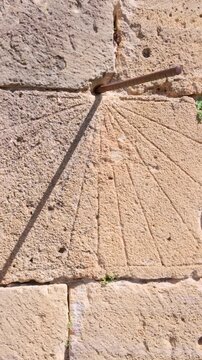 Ancient stone sundial marking the passage of time