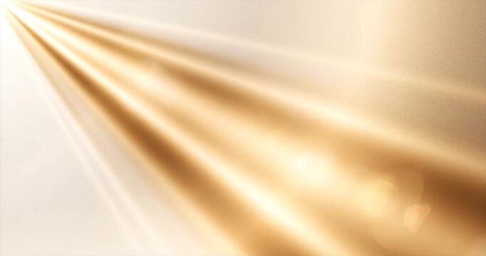 Golden light rays on white background.