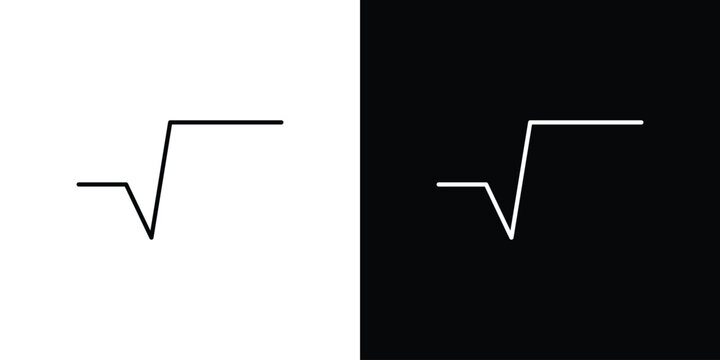 Square root icon black lineart editable vectors pack