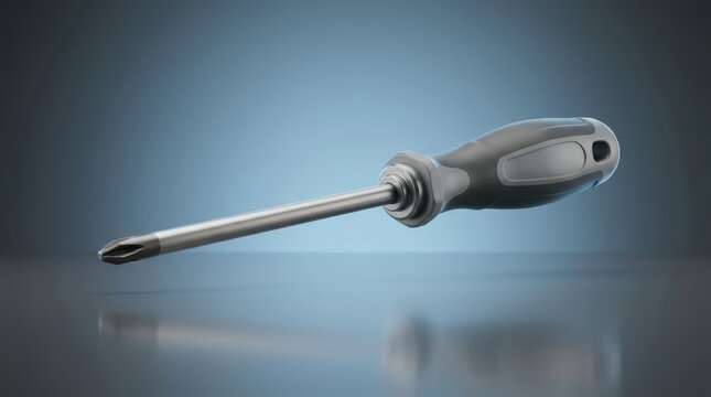 Pozidriv screwdriver 3D render enhanced cross drive tool designed for improved torque transfer reduced cam out and fastening precision