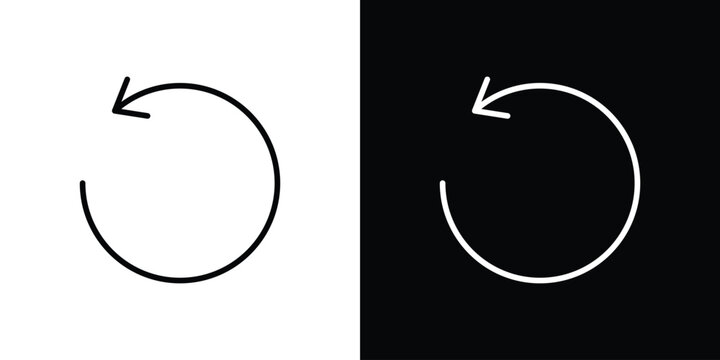 Undo icon black lineart editable vectors pack
