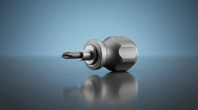 Stubby screwdriver 3D render compact fastening tool designed for confined space access efficient screw engagement and maintenance operations