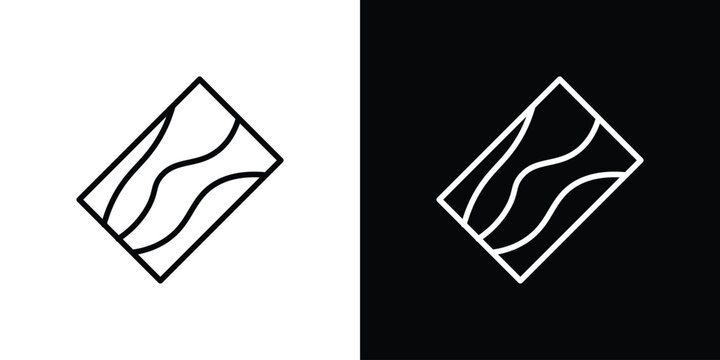 Wood board icon black lineart editable vectors pack