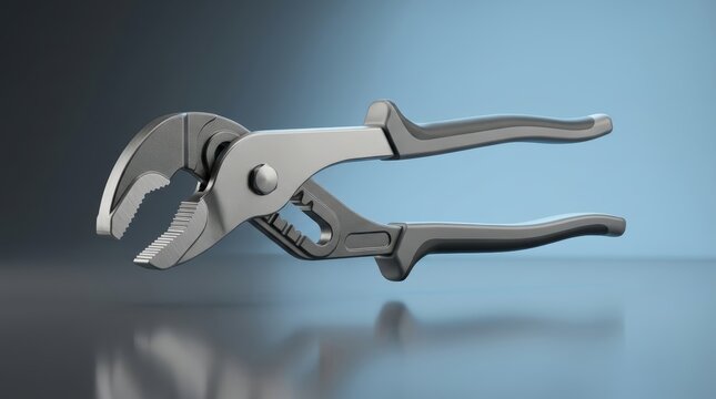 Groove joint pliers 3D render adjustable jaw gripping tool engineered for pipe handling mechanical servicing and maintenance operations