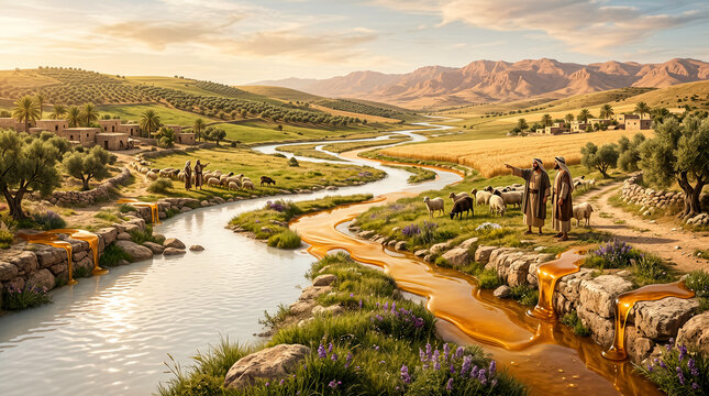 Streams of milk and honey, Bible story.