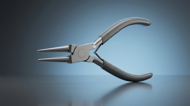Round nose pliers 3D render forming tool engineered for wire shaping loop creation precision assembly and fabrication tasks