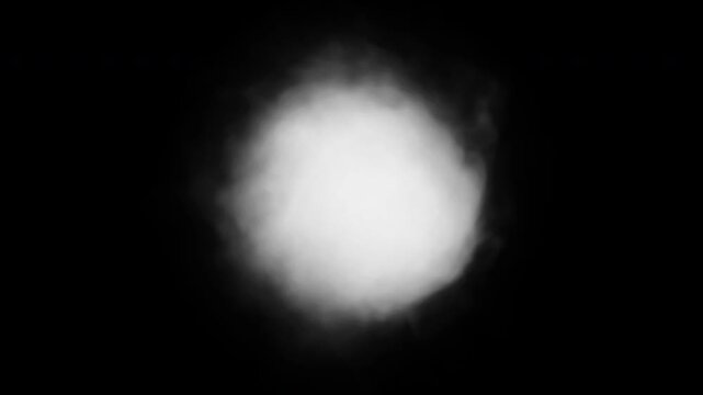 4K circle smoke on black background.