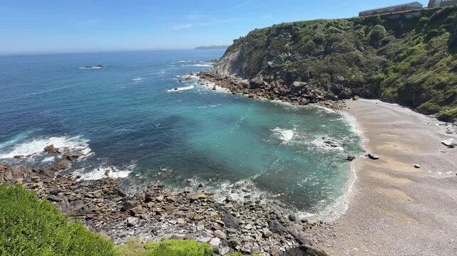 Stunning coastline view of Luarca beach