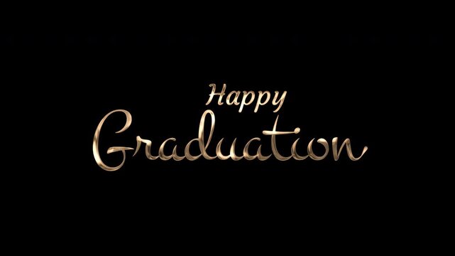 Gold cursive text for graduation celebrations on a black background. Perfect for invitations, announcements, and graduationthemed social media posts.